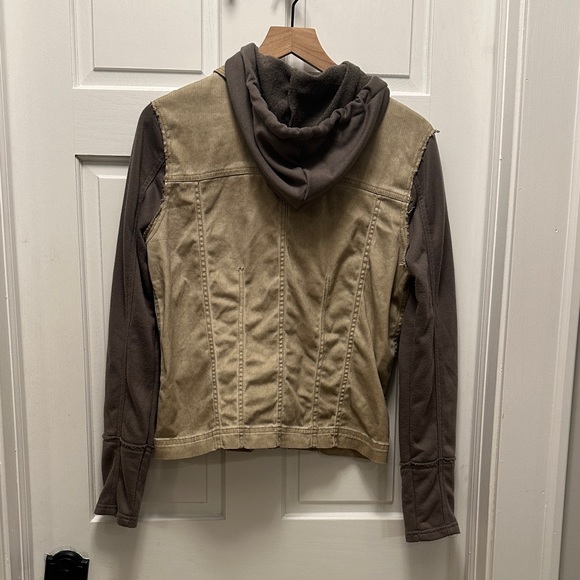 Women's Free People Medium Knitted Hood Twill Jacket - Picture 9 of 9